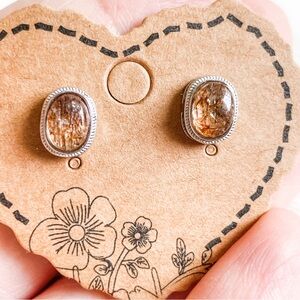 ✨Super 7 black and gold Rutile Earrings s925✨